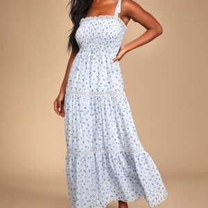 Tie Strap Smocked Maxi Dress